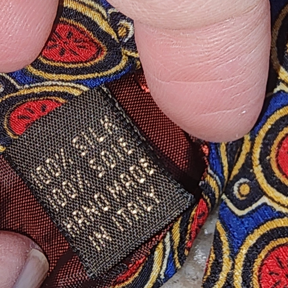 Valentino Red, Blue, Black And Gold Vintage Tie - Picture 10 of 11